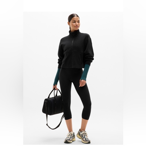 Athleta Tranquil Waffle 1/2 Zip Sweatshirt - Size Medium NEW! - Picture 2 of 9